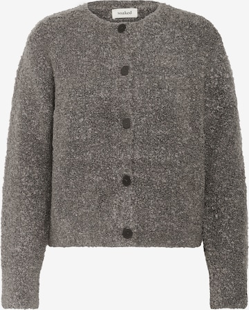SOAKED IN LUXURY Strickjacke 'Babbette ' in Grau: Vorderseite