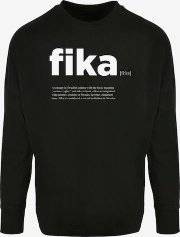 Mister Tee Shirt 'Fika Definition' in Black: front