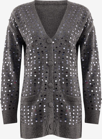 pelēks Trendyol Adīta jaka: no priekšpuses