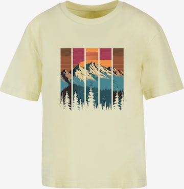T-shirt 'Berg Sonnenuntergang Retro' F4NT4STIC en jaune : devant