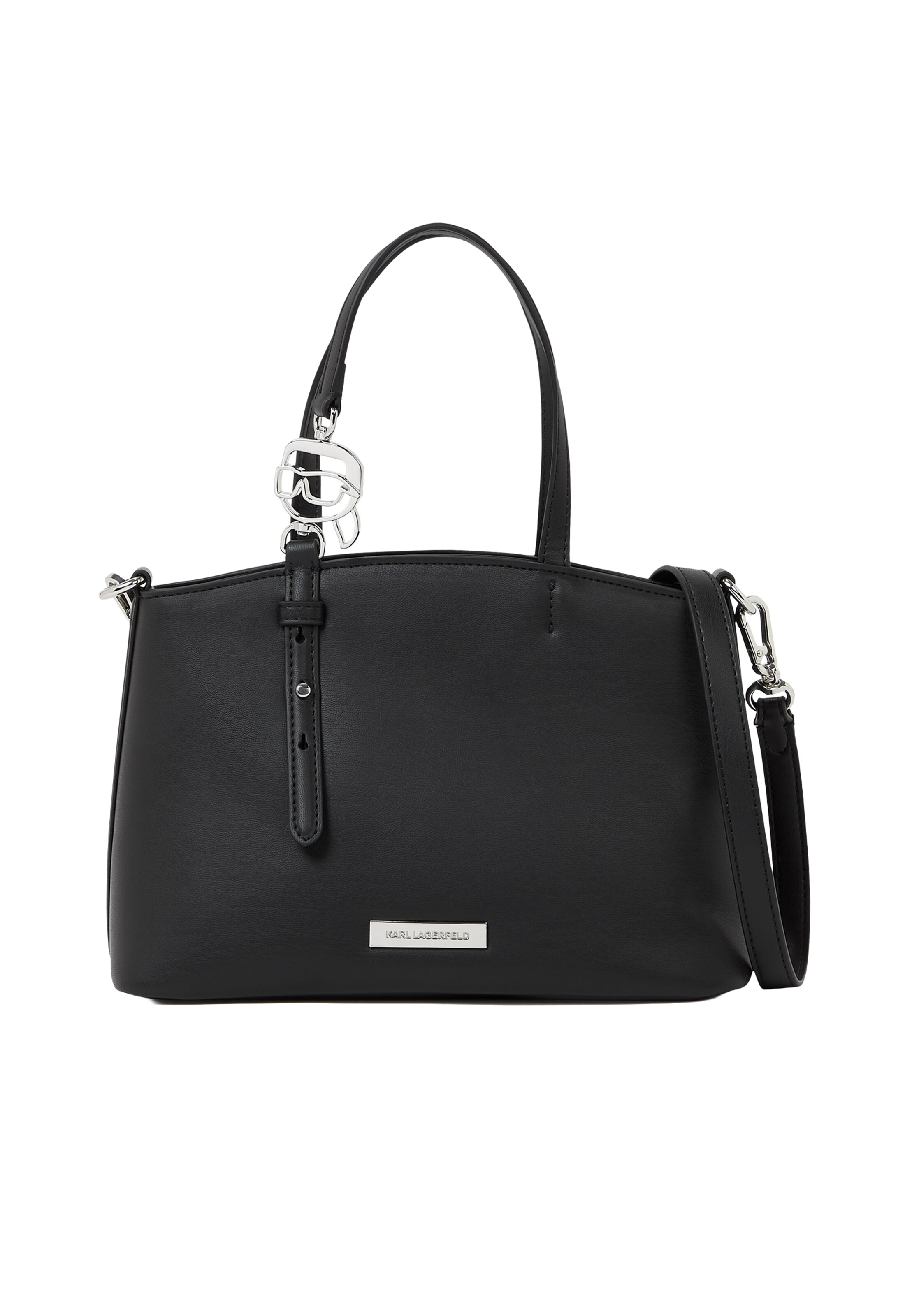 Karl Lagerfeld - Bolso de mano 'Ikon' en negro: frente