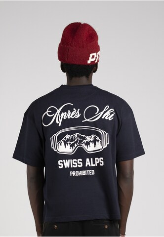 Prohibited - Camisa 'Après Ski' em azul: atrás