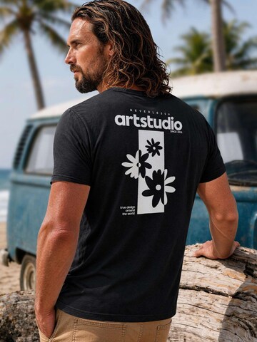 Neverless Shirt 'Artstudio Flowers' in Black