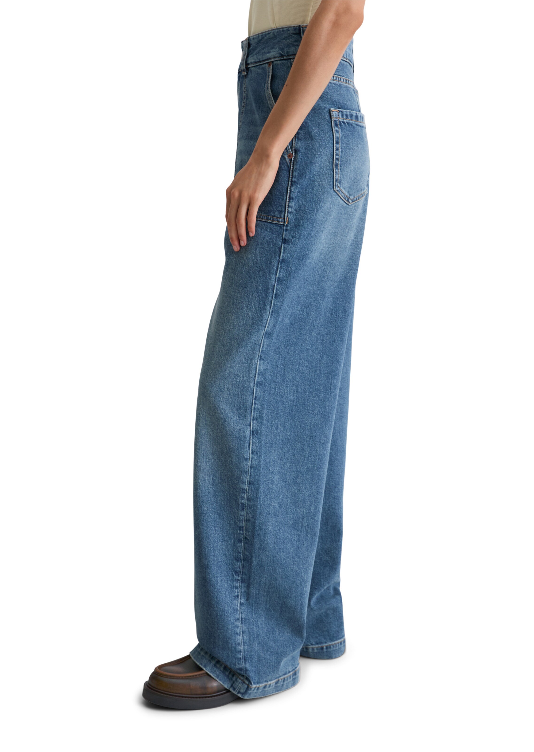 Marc O'Polo Wide leg Jeans 'Sjva' in Blauw