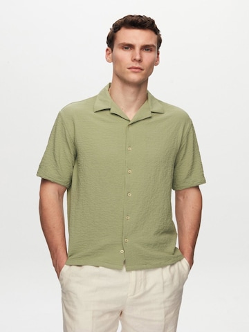 D’S Damat Regular fit Overhemd in Groen: voorkant