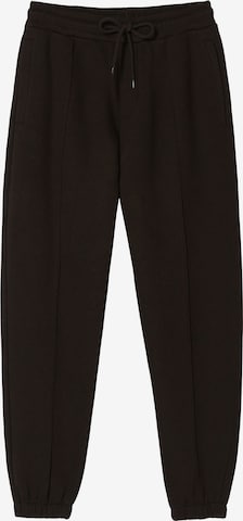 Bershka Tapered Pants in Black: front