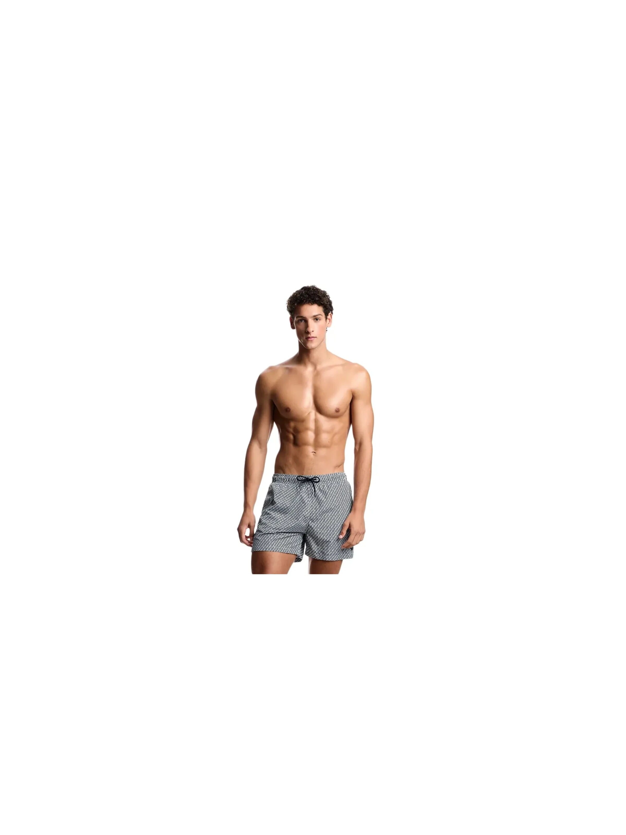 ARMANI - Bermudas 'Mixed Pattern GA' en blanco: frente