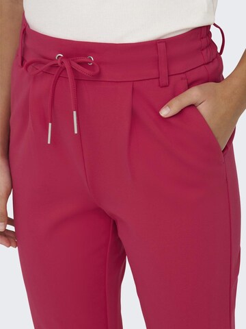 ONLY Slimfit Παντελόνι πλισέ 'Poptrash' σε ροζ