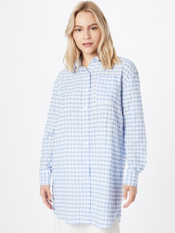 Nasty Gal Blouse 'Gingham' in Blauw: voorkant