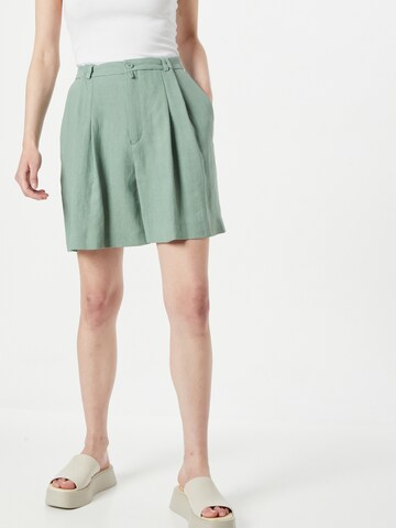 DRYKORN Wide leg Pleat-front trousers in Green: front