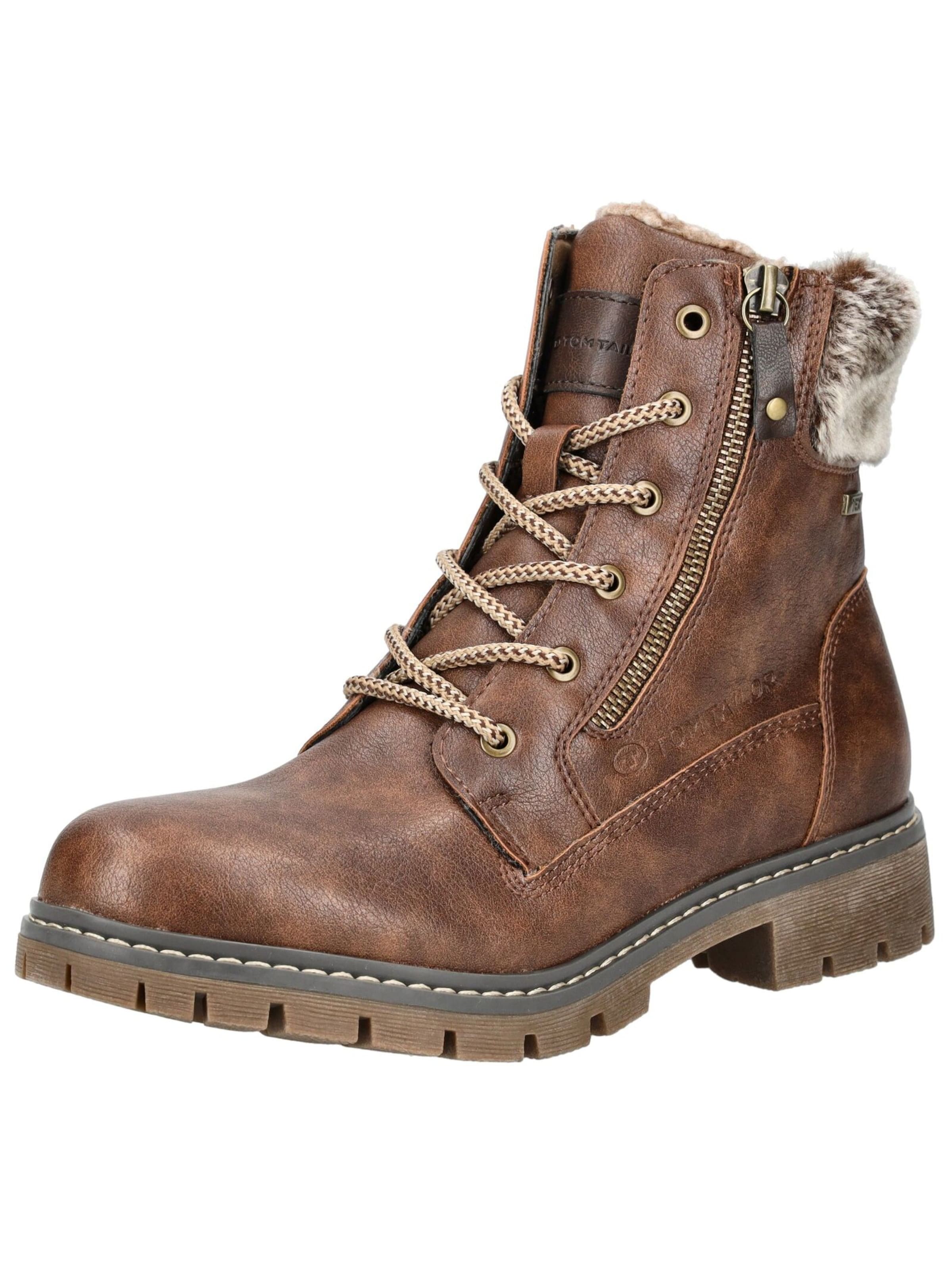 TOM TAILOR Veterlaarsjes in Bruin: voorkant