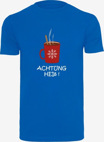 T-Shirt 'Achtung Heiss' Merchcode en bleu : devant