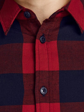 Jack & Jones Junior Regular fit Button Up Shirt 'JJEGingham' in Red