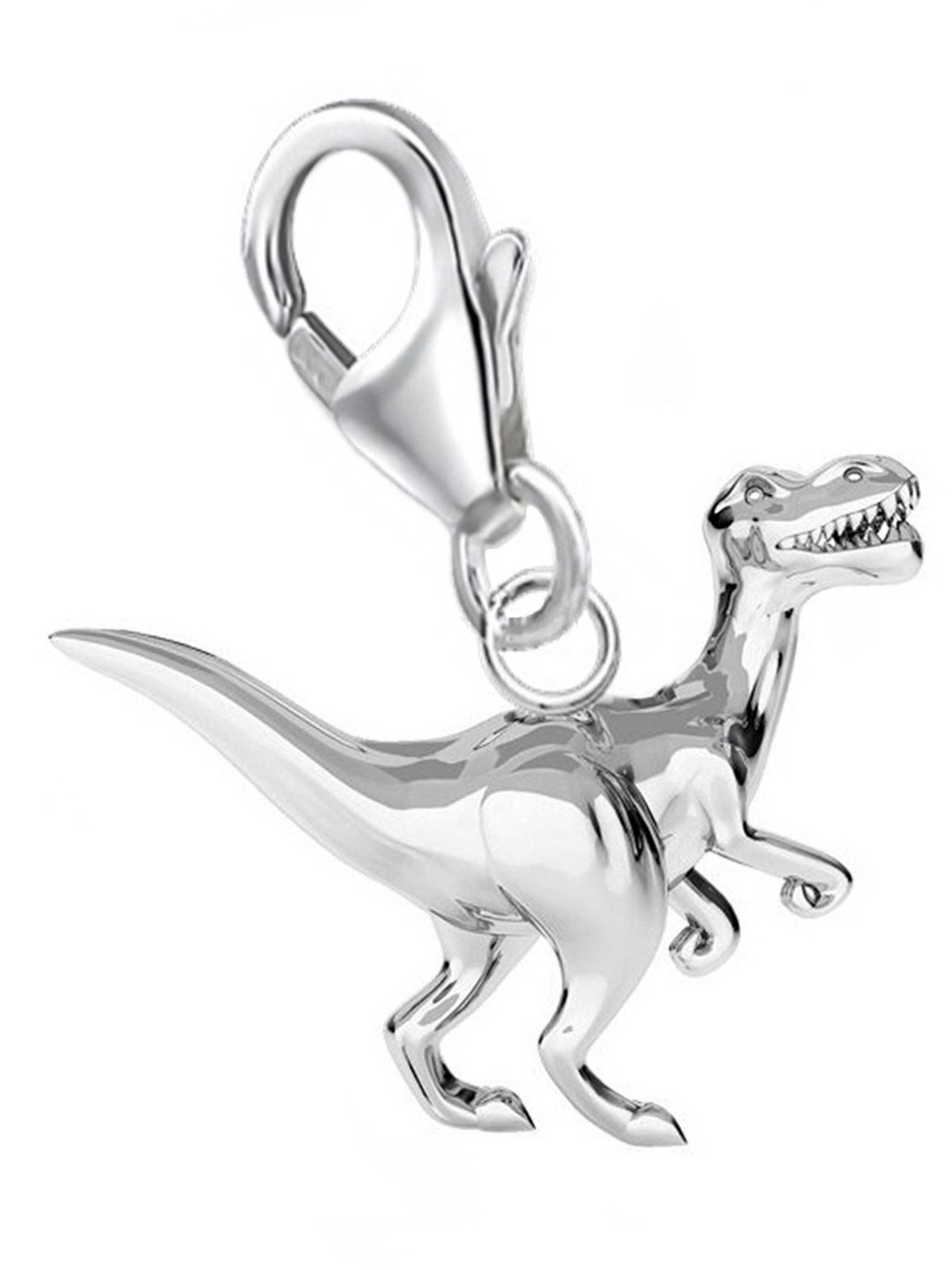 Goldene Hufeisen Pendant 'Dinosaurier' in Silver: front