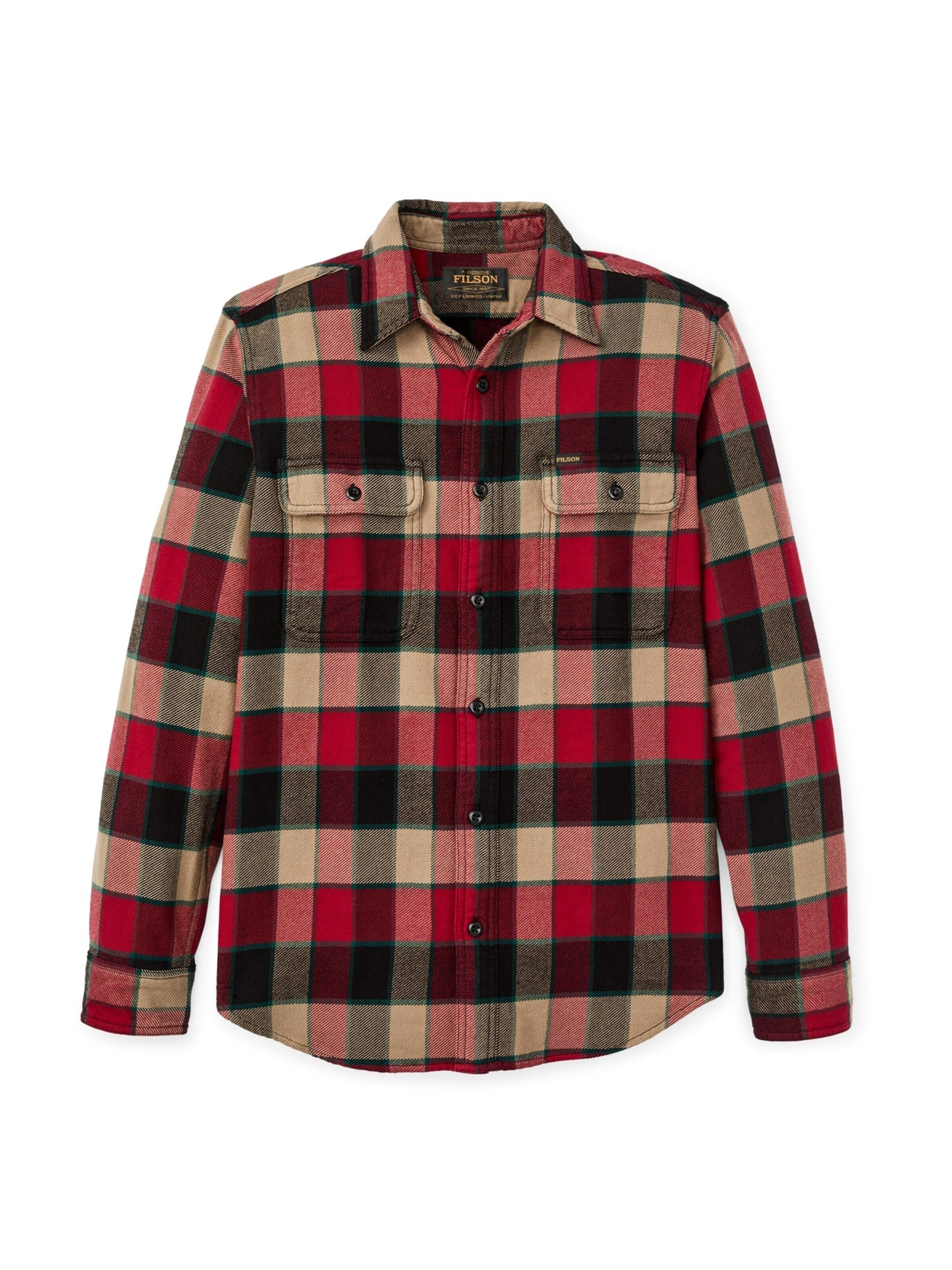 Filson Overhemd 'Vintage Flannel Work Shirt Red/Cream Plaid' in Rood: voorkant