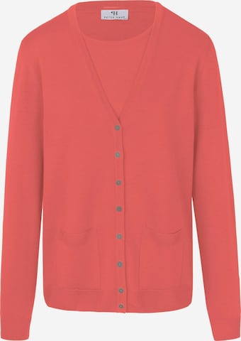Peter Hahn Knit Cardigan in Red: front