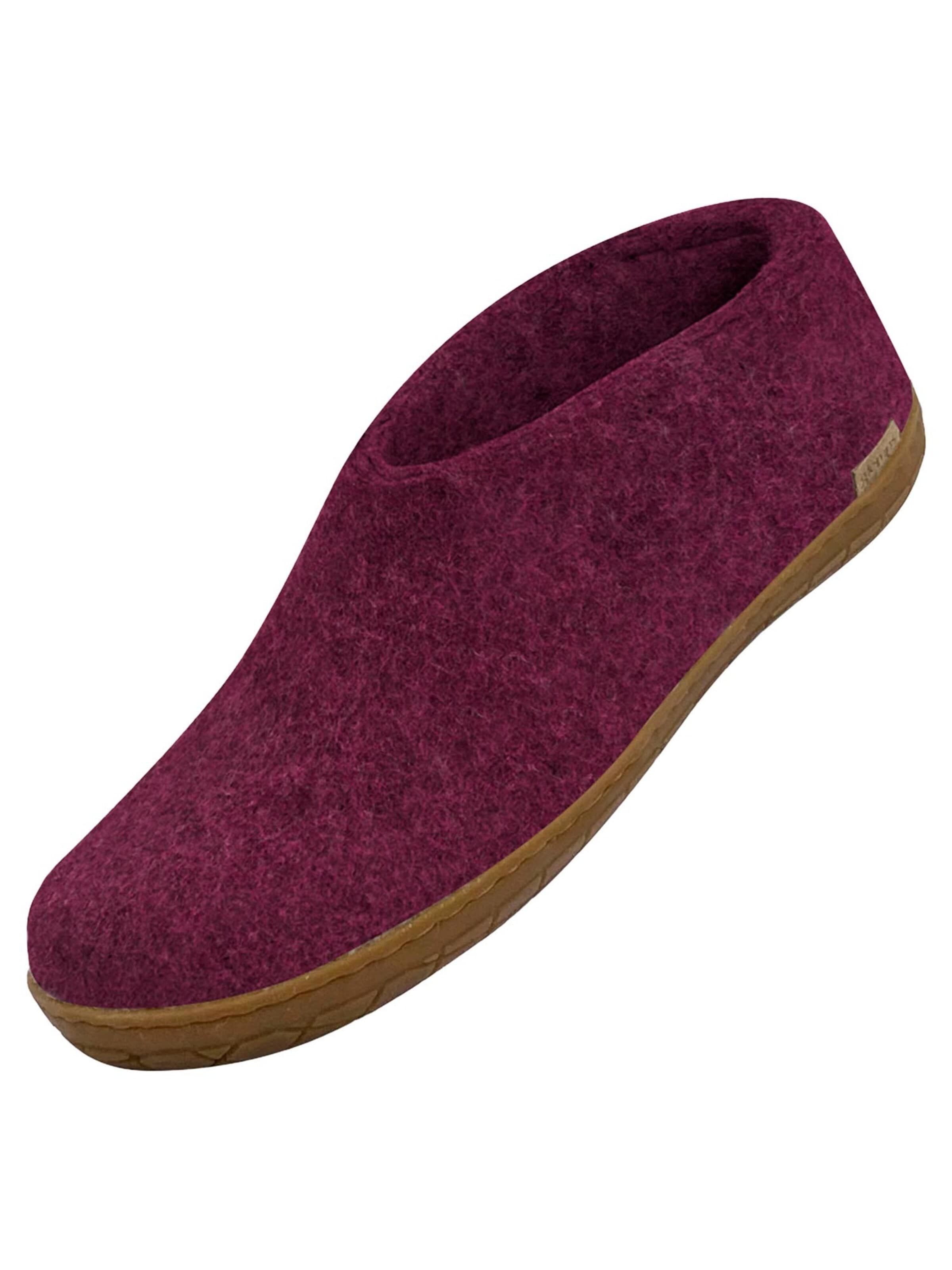 Glerups Slipper 'Honey' in Purple: front