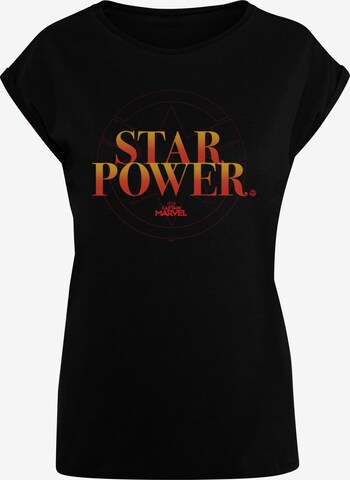 Maglietta 'Captain Marvel - Star Power' di ABSOLUTE CULT in nero: frontale
