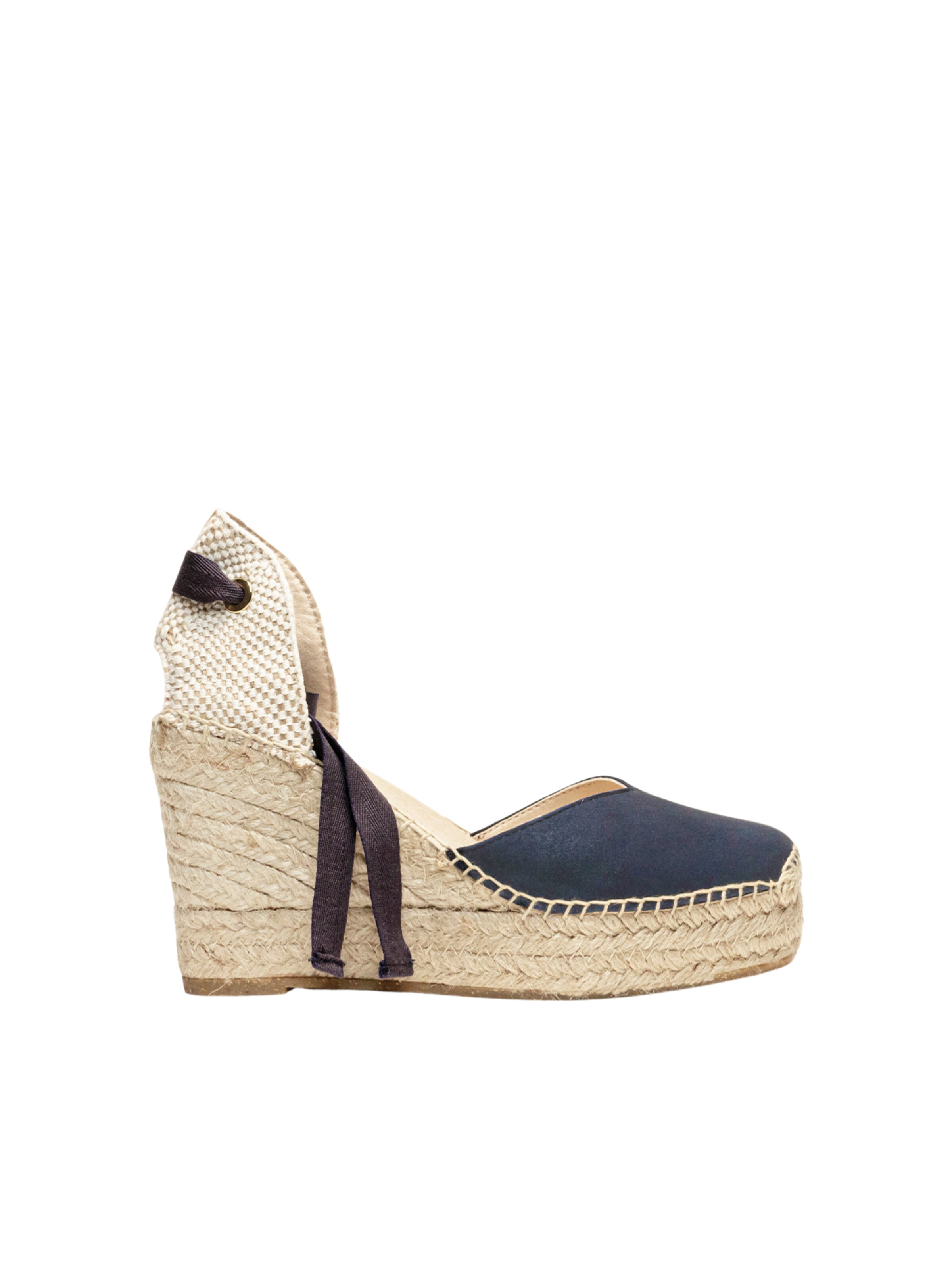 Alhamas - Sandalias 'Alpargata Cuña 10 cm' en azul: frente