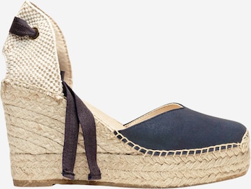 Alhamas - Sandalias 'Alpargata Cuña 10 cm' en azul: frente