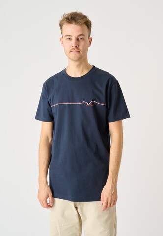 Cleptomanicx Shirt 'Möwe Pufflines' in Blue: front