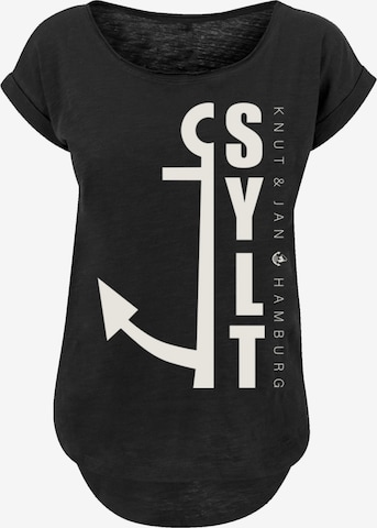 F4NT4STIC Shirt 'Sylt Anker Knut & Jan Hamburg' in Schwarz: Vorderseite