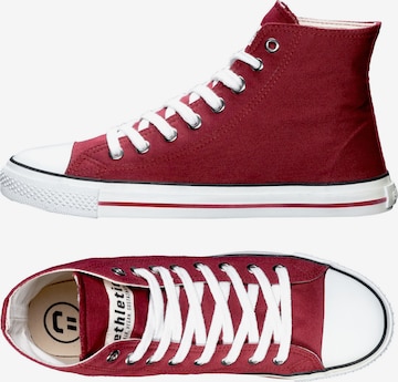 Ethletic High-Top Sneakers 'Fair Trainer White Cap High Cut' in Red
