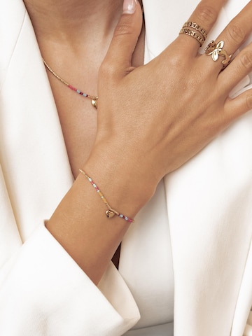 Braccialetto 'Summer Bead Heart' di Hey Happiness in oro: frontale