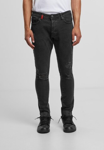 2Y Premium Slim fit Jeans in Black: front