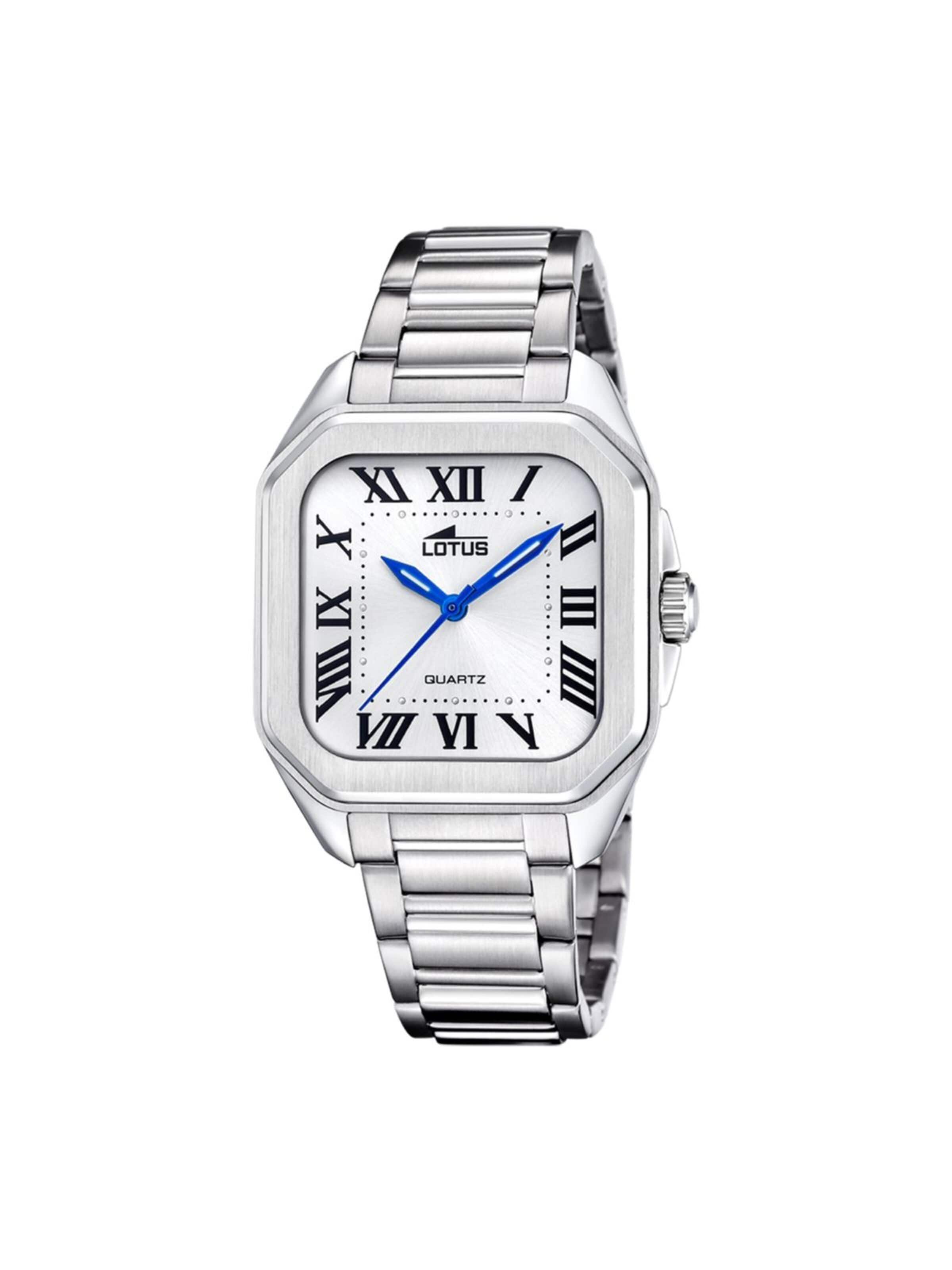 Montre à affichage analogique 'Lotus - Watch Square Series - Quartz watch movement - Watch case width: 35 mm' Lotus en blanc : devant