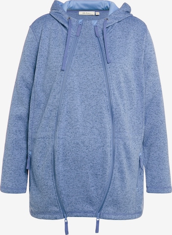 Ulla Popken Zip-Up Hoodie in Blue