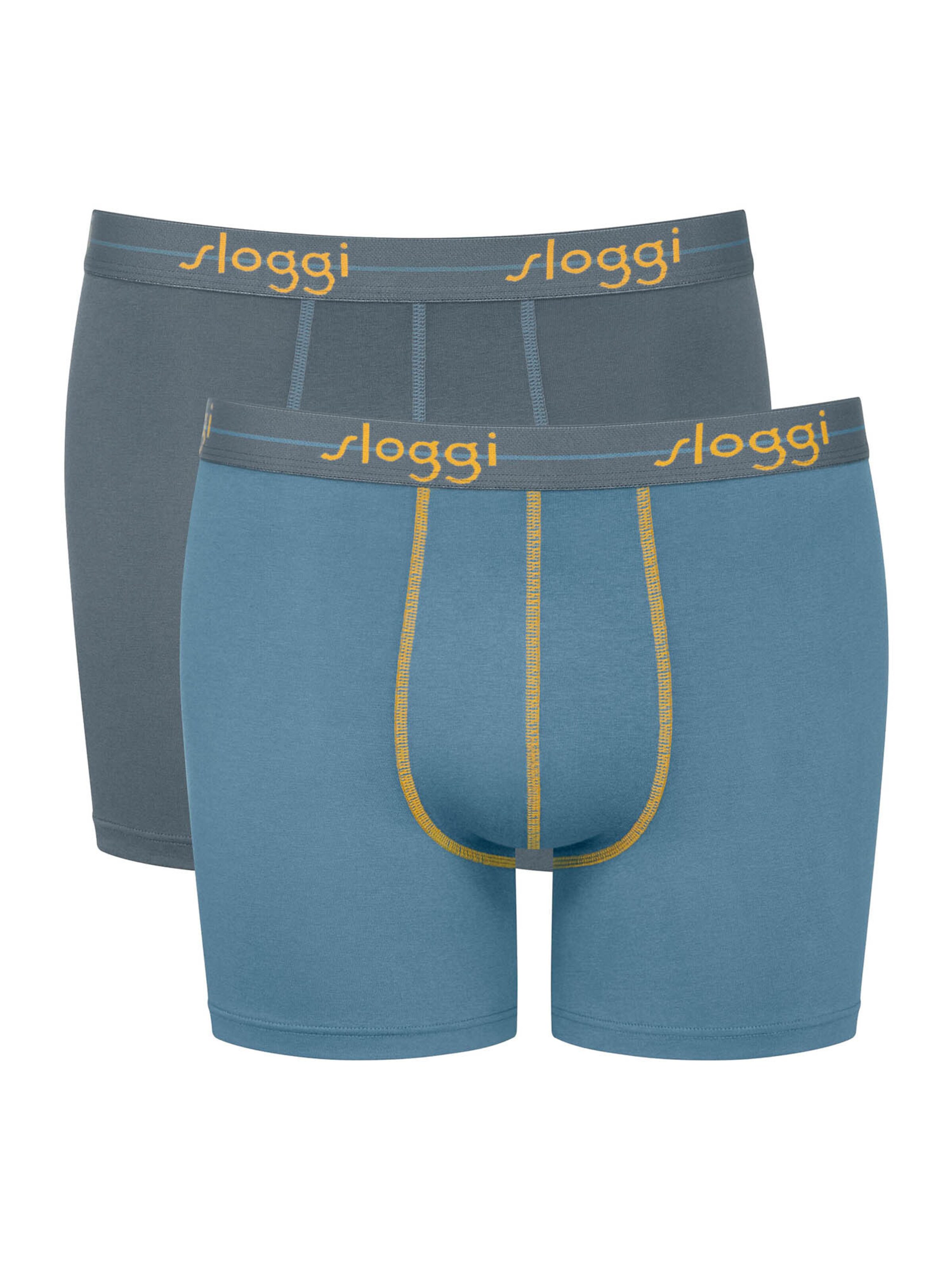SLOGGI Langer Boxer ' Blue Start ' in Blau: Vorderseite