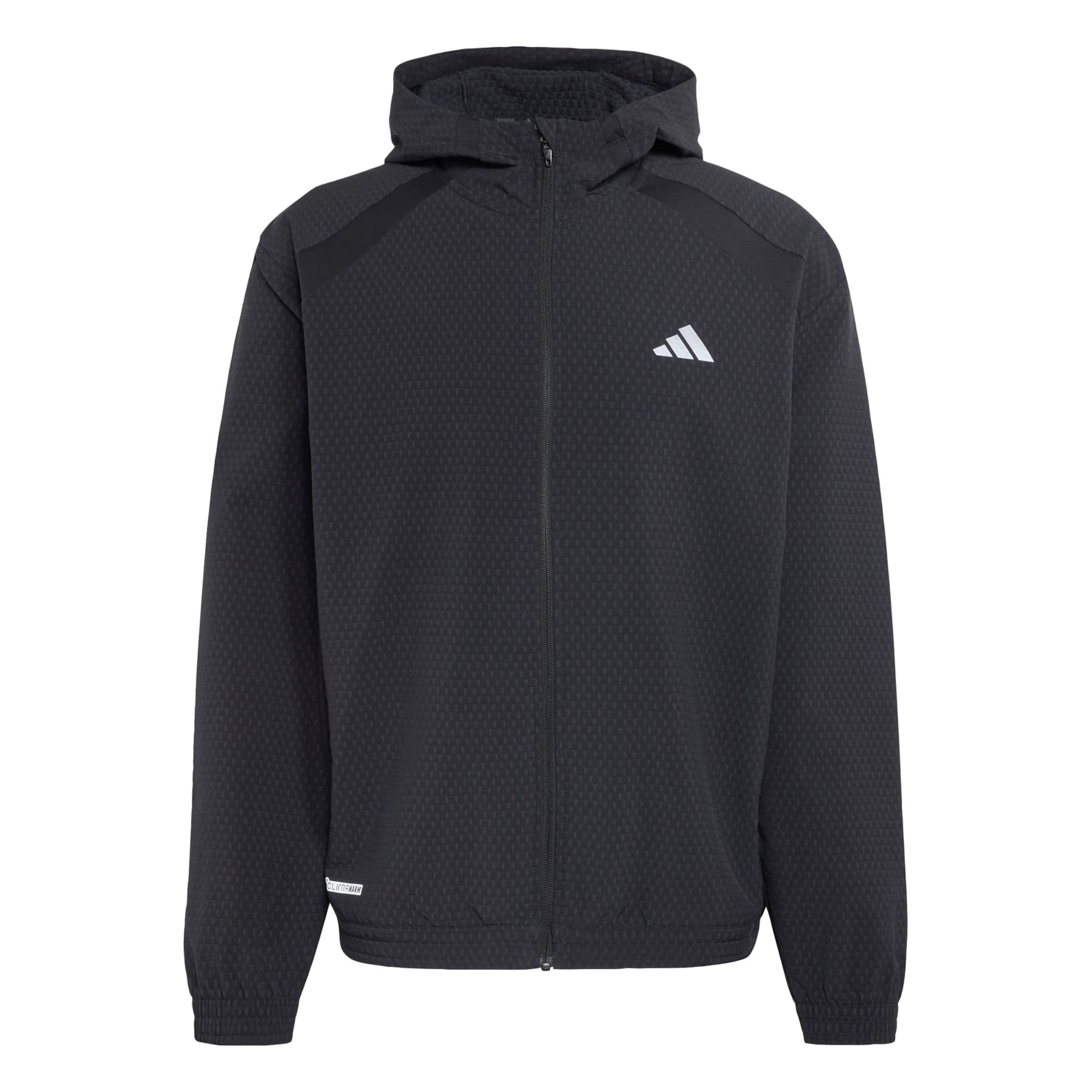 ADIDAS PERFORMANCE - Casaco de treino 'Tech Apparel' em preto: frente