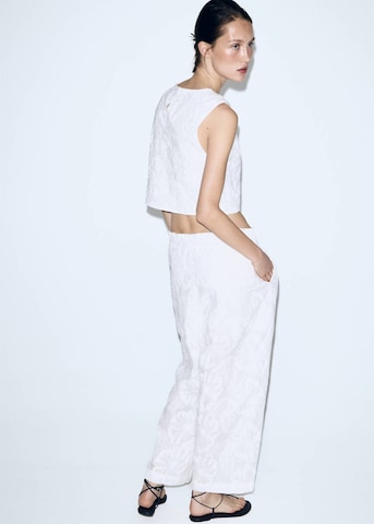 MANGO Loose fit Pants 'Lisboa' in White