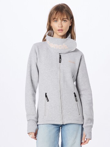 BENCH Athletic Zip-Up Hoodie 'HAYLO' in Grey: front