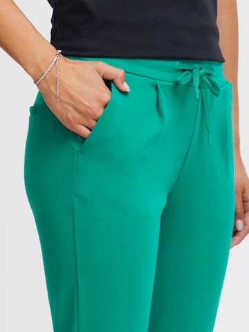 ICHI Slim fit Pleat-Front Pants 'KATE' in Green
