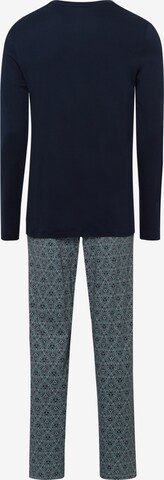 Hanro Long Pajamas 'Night & Day' in Blue