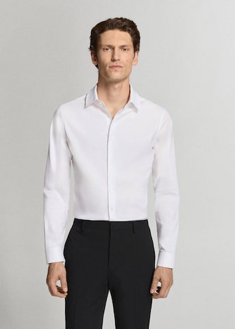 MANGO MAN Super Slim Fit Button Up Shirt 'Emotion' in White: front