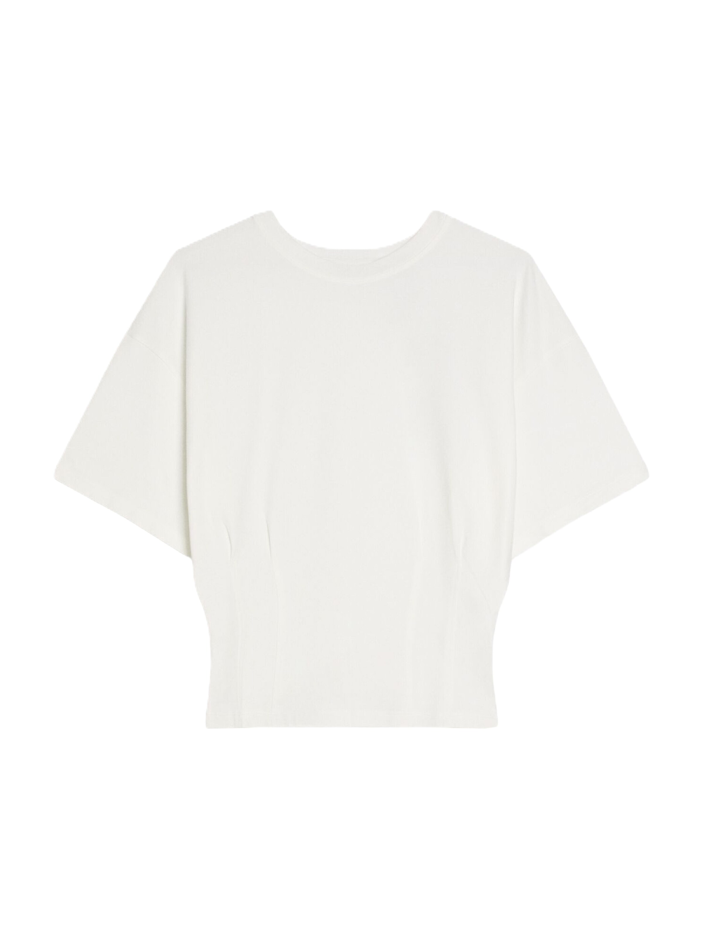 Tricou 'Efecto Corse' de la Bershka pe alb: față