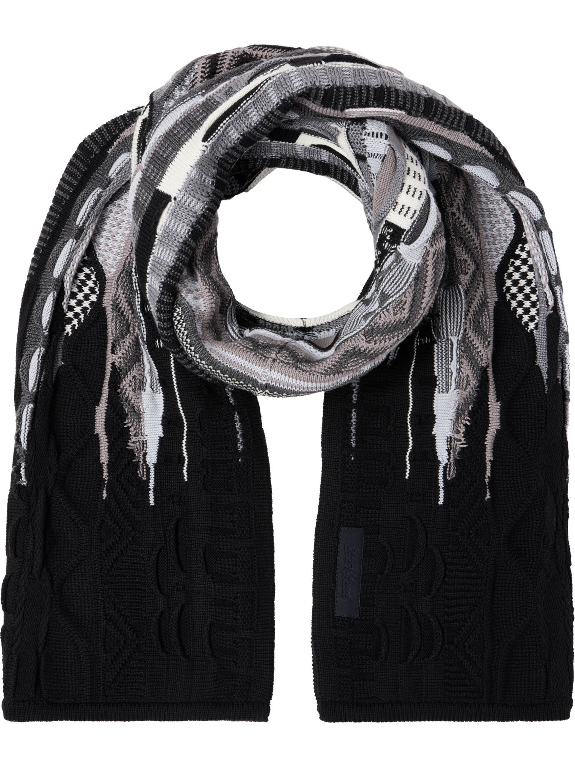 Carlo Colucci Sjaal ' Di Rosa ' in Zwart: voorkant