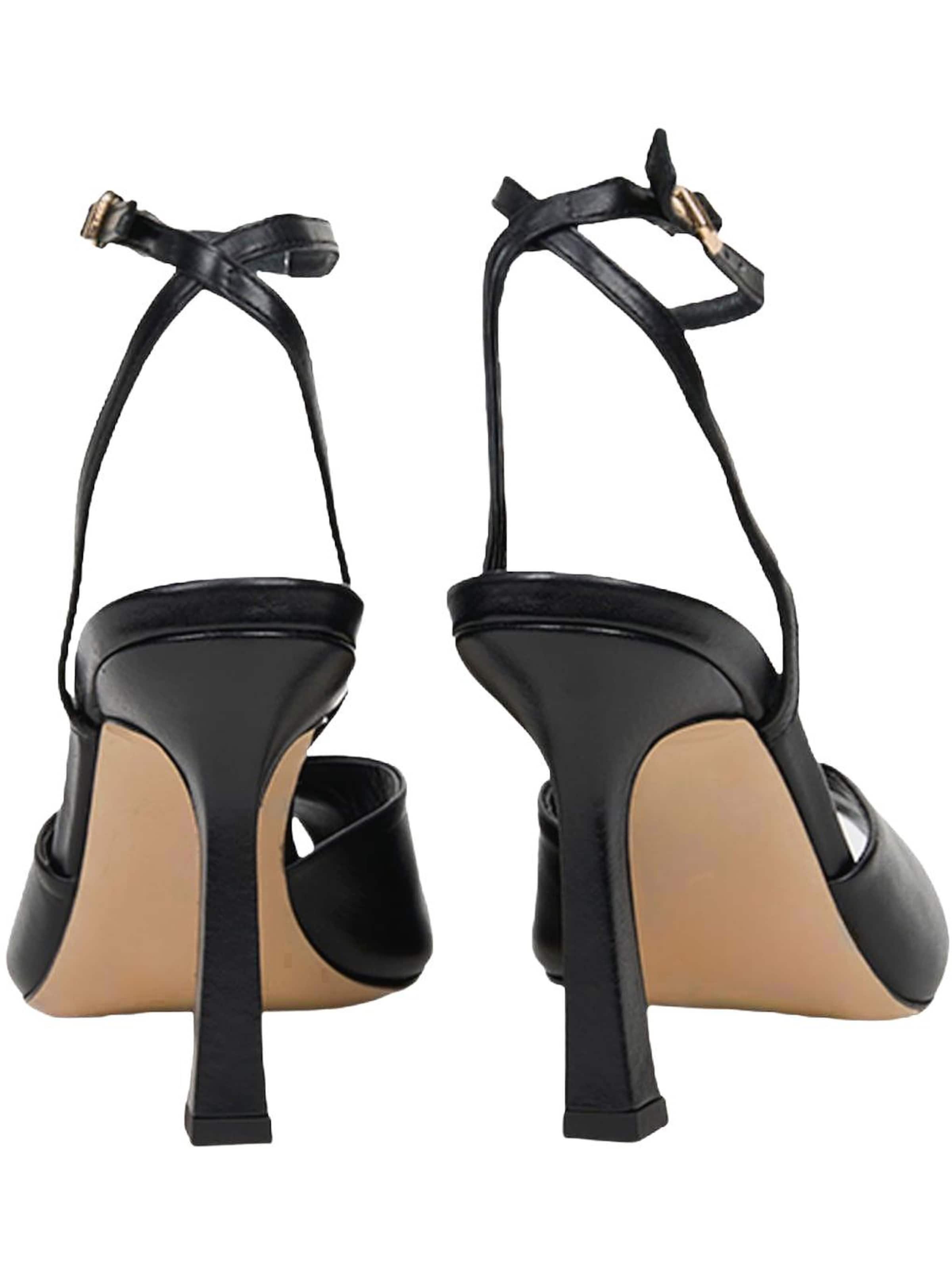 Desa - Zapatos con plataforma 'DESA Damen-Abendschuhe aus Leder mit offener Zehenpartie' en negro