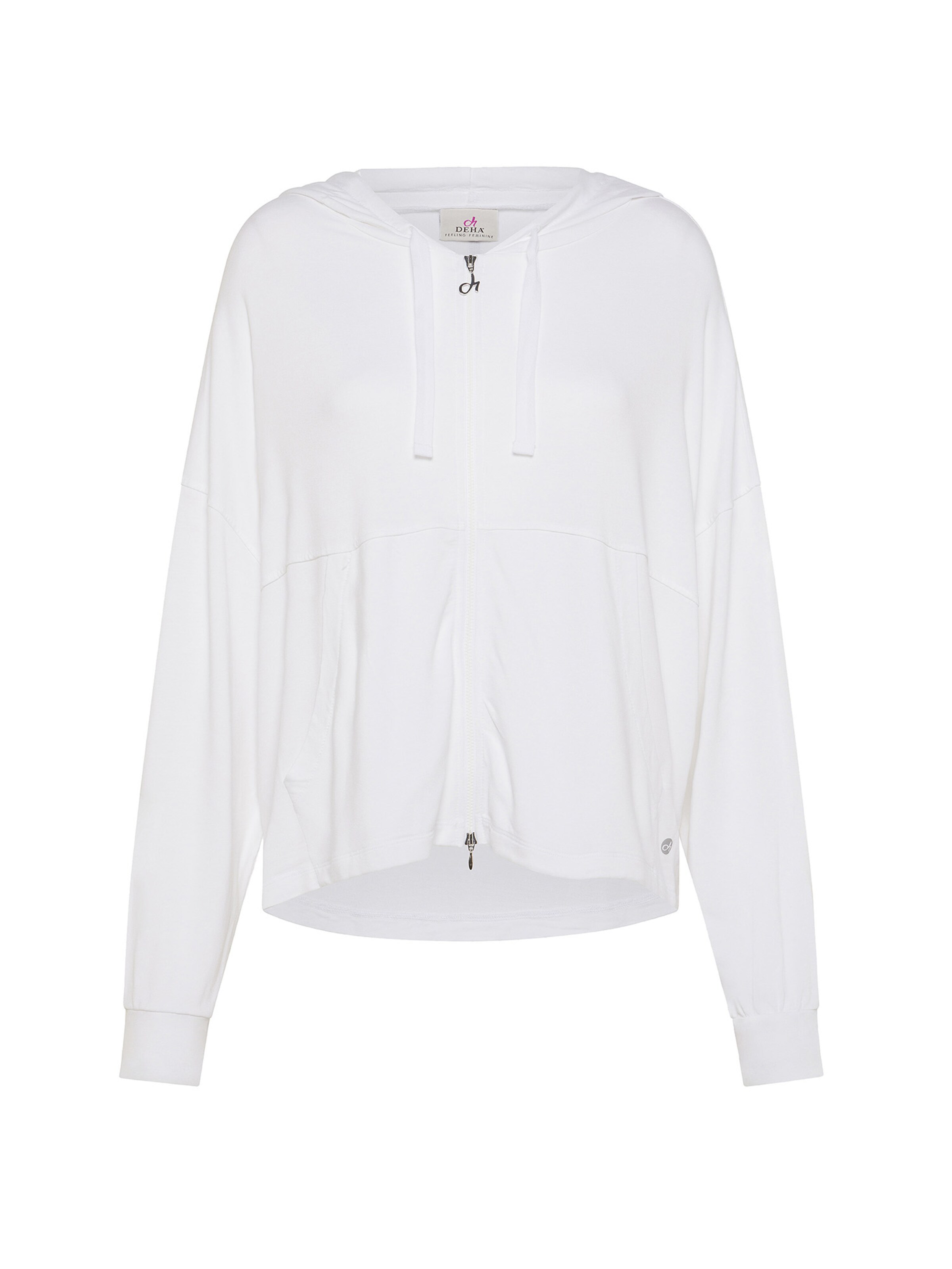 Giacca di felpa sportiva di DEHA in bianco: frontale