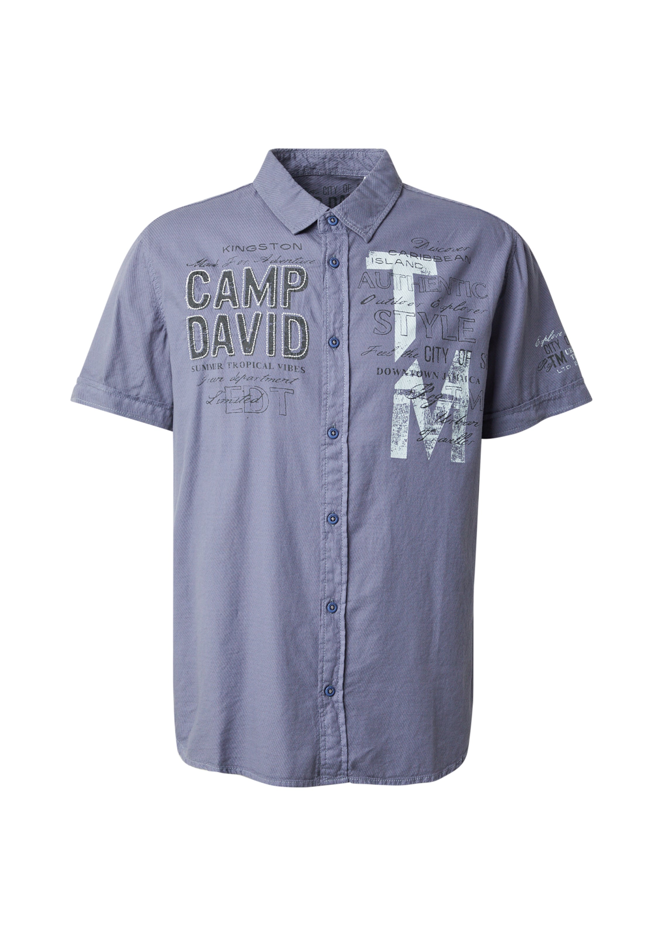 Coupe regular Chemise CAMP DAVID en bleu : devant