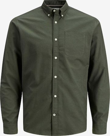 JACK & JONES Button Up Shirt 'Oxford' in Green: front