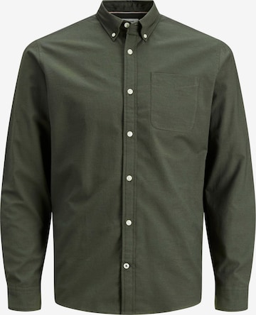 JACK & JONES Button Up Shirt 'JJEOxford' in Green: front