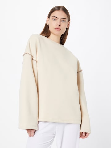 Sweat-shirt Misspap en beige : devant