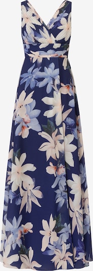 Kraimod Abendkleid in beige / rauchblau / dunkelblau / fuchsia, Produktansicht