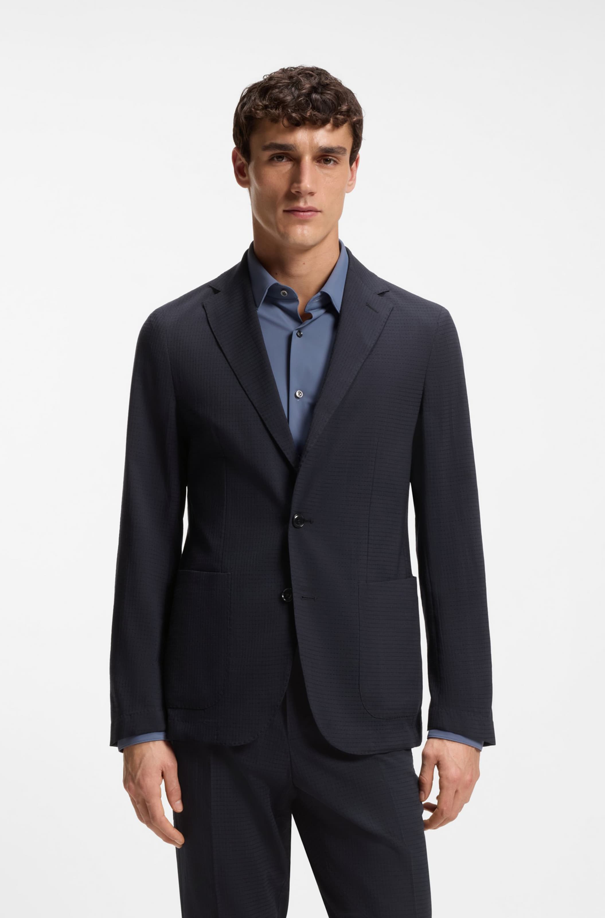 BOSS Regular Fit Businesshemd in Blau