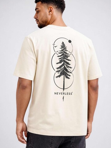 Neverless Shirt 'Outdoor Baum' in Beige