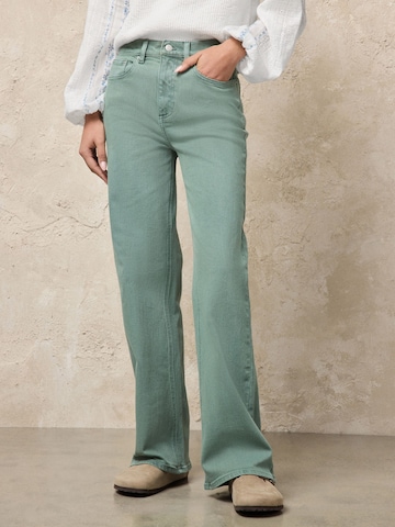 Wide Leg Jean Next en vert : devant